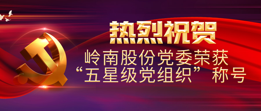 热烈祝贺岭南股份党委荣获“五星级党组织”称号